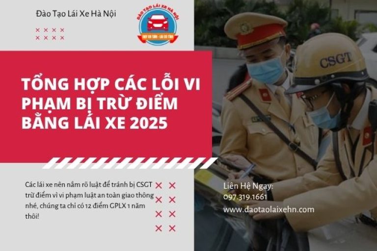 Tổng Hợp Các Lỗi Vi Phạm Bị Trừ Điểm Bằng Lái Xe 2025