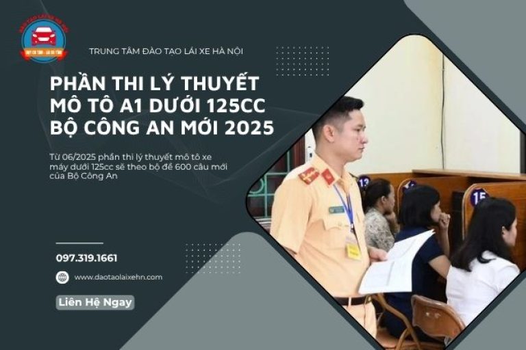 Phần Thi Lý Thuyết Mô Tô A1 Dưới 125cc Bộ Công An Mới 2025