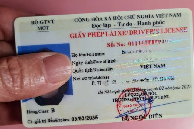 Bằng lái xe hạng B được cấp từ năm 2026 thay thế cho bằng B1, B2
