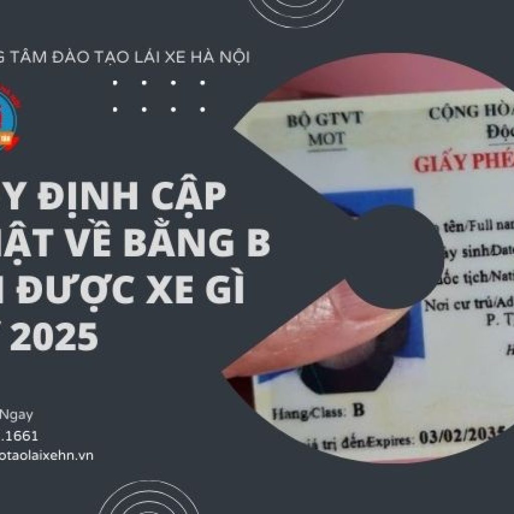 Quy Định Cập Nhật Về Bằng B Lái Được Xe Gì Từ 2026